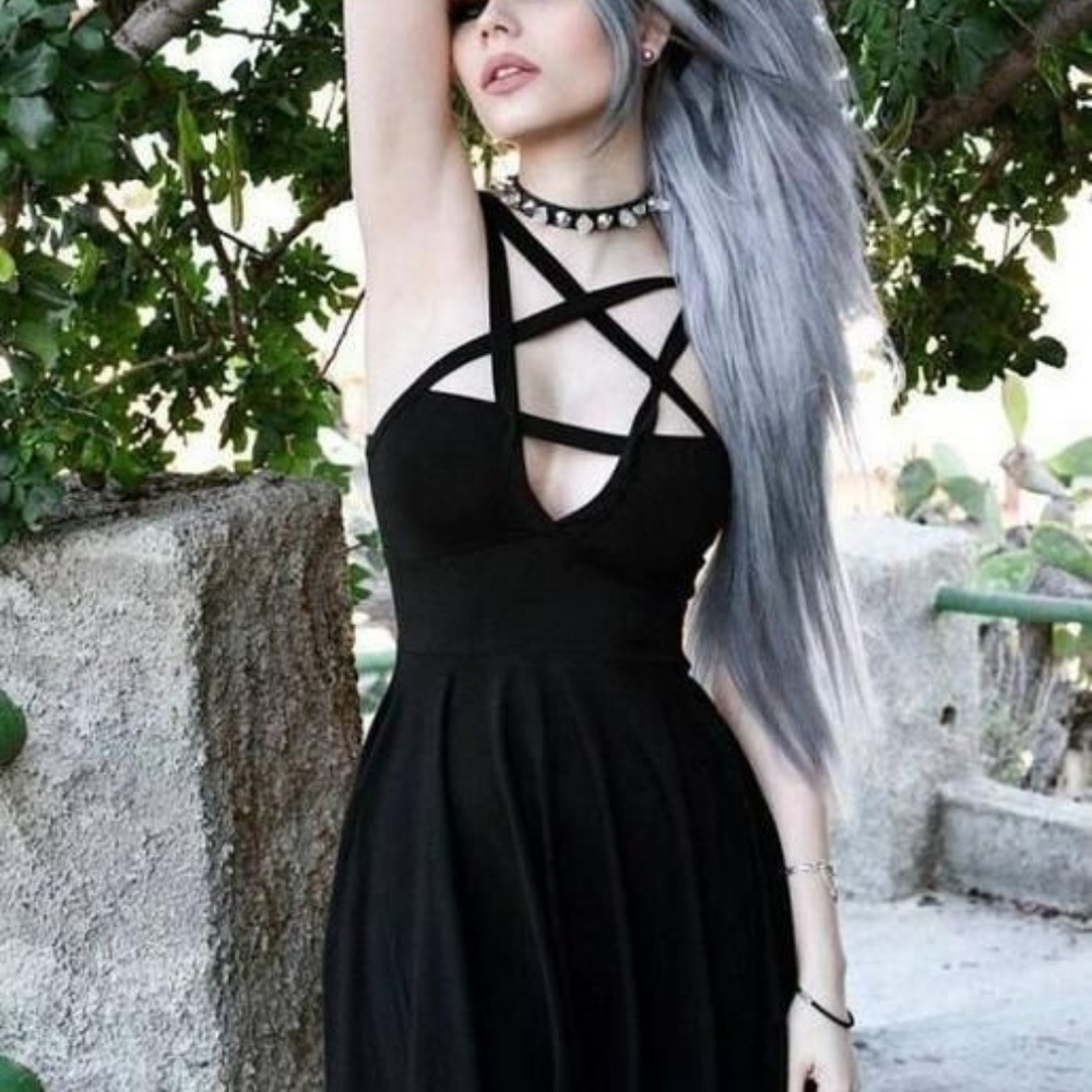 Black strappy dress